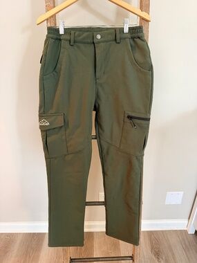 Outdoor Sports Women Olive Green Fleece Lined Hiking/Snow Pants